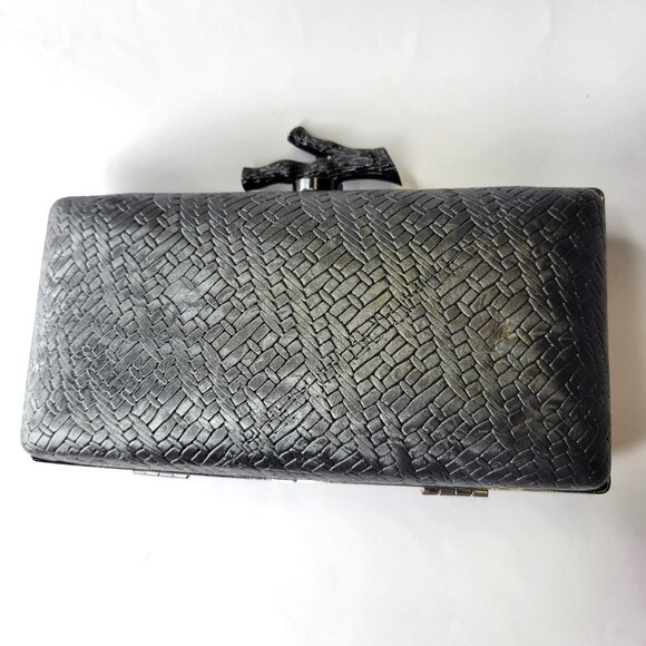 Elegant Evening Black Clutch Purse Cocktail Purse Wedding Evening Purse- NEW - Picture 5 of 11